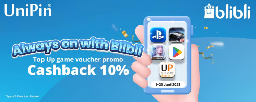 Always On with Blibli – Cashback 10% Voucher Games dan Voucher Streaming di Blibli